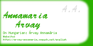 annamaria arvay business card