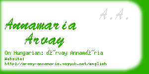 annamaria arvay business card